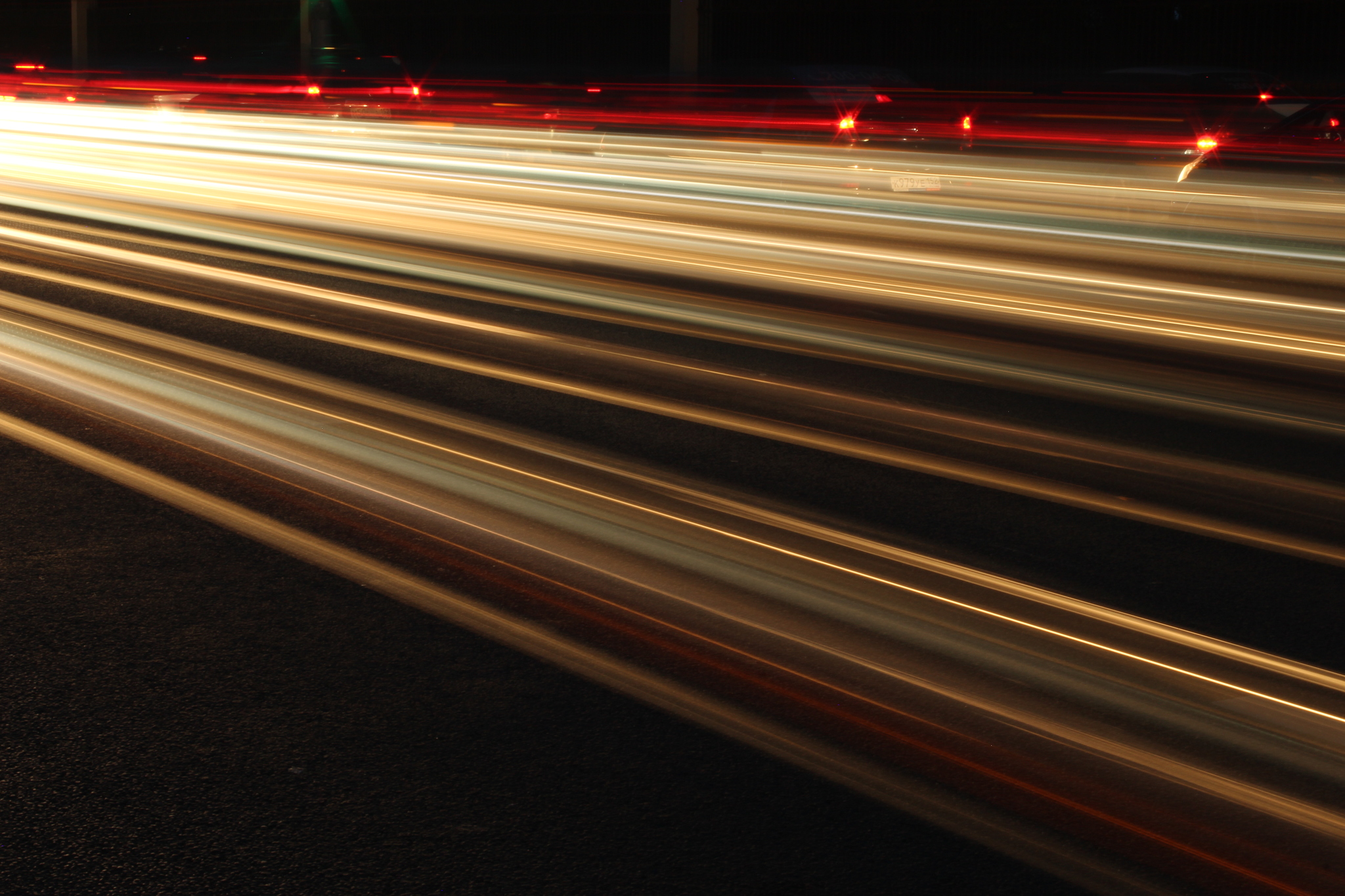 Beams on the turn - My, Beginning photographer, Long exposure, Road, Canon 4000d, Longpost