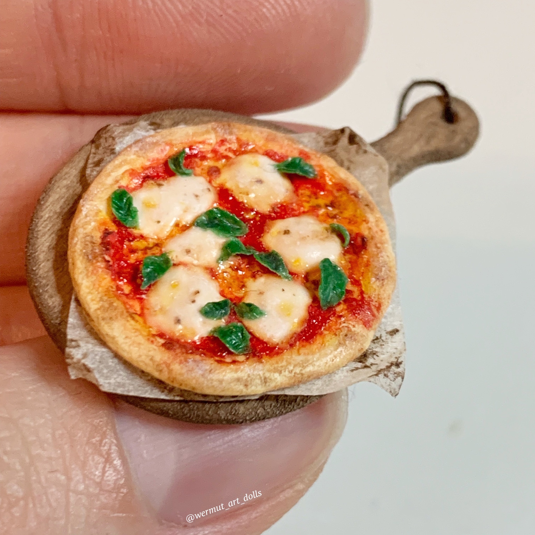 Real Italian pizza (no) - My, Pizza, Handmade, Polymer clay, Miniature