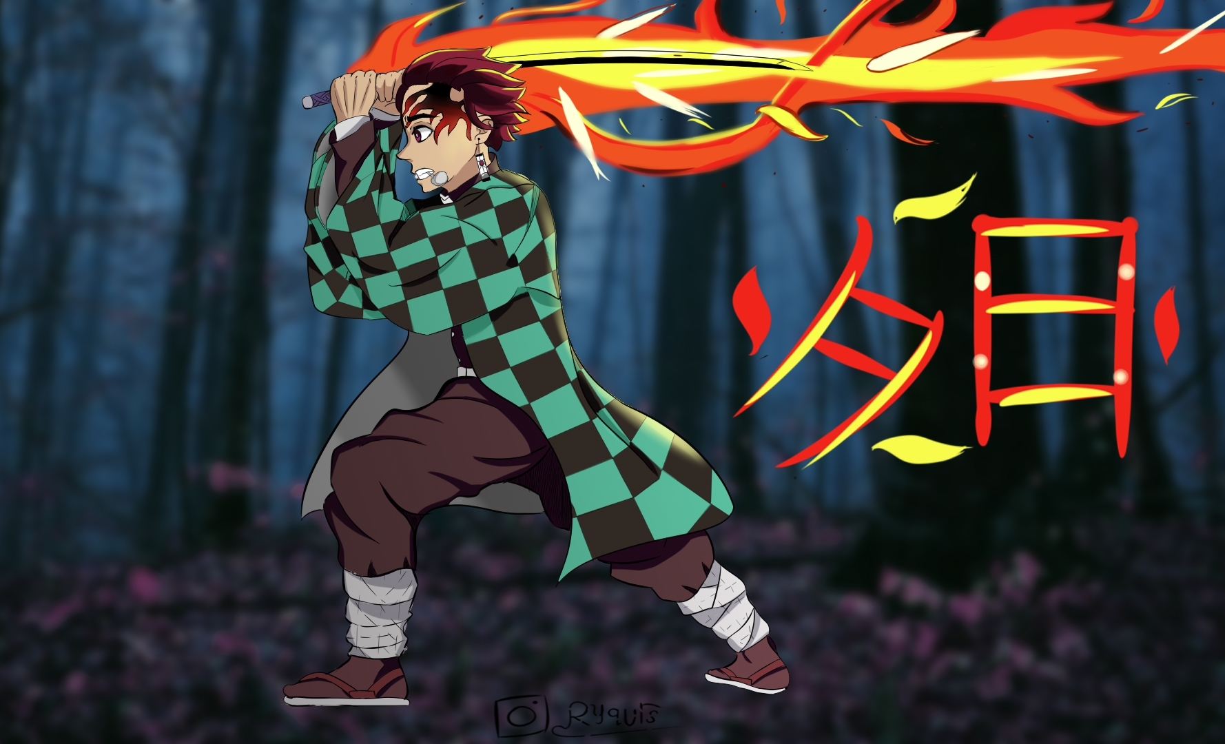 Tanjiro Kamado - My, Art, Fan art, Kimetsu no yaiba, Tanjirou Kamado