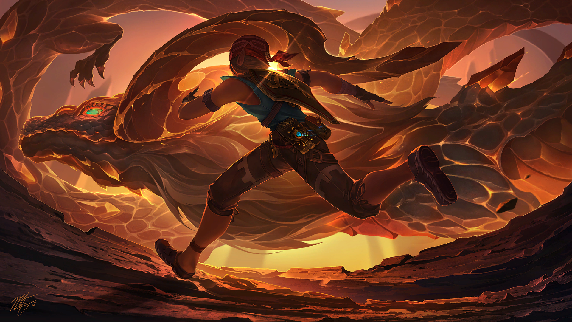 Sunset run - The legend of zelda, Link, The Dragon, Art, 