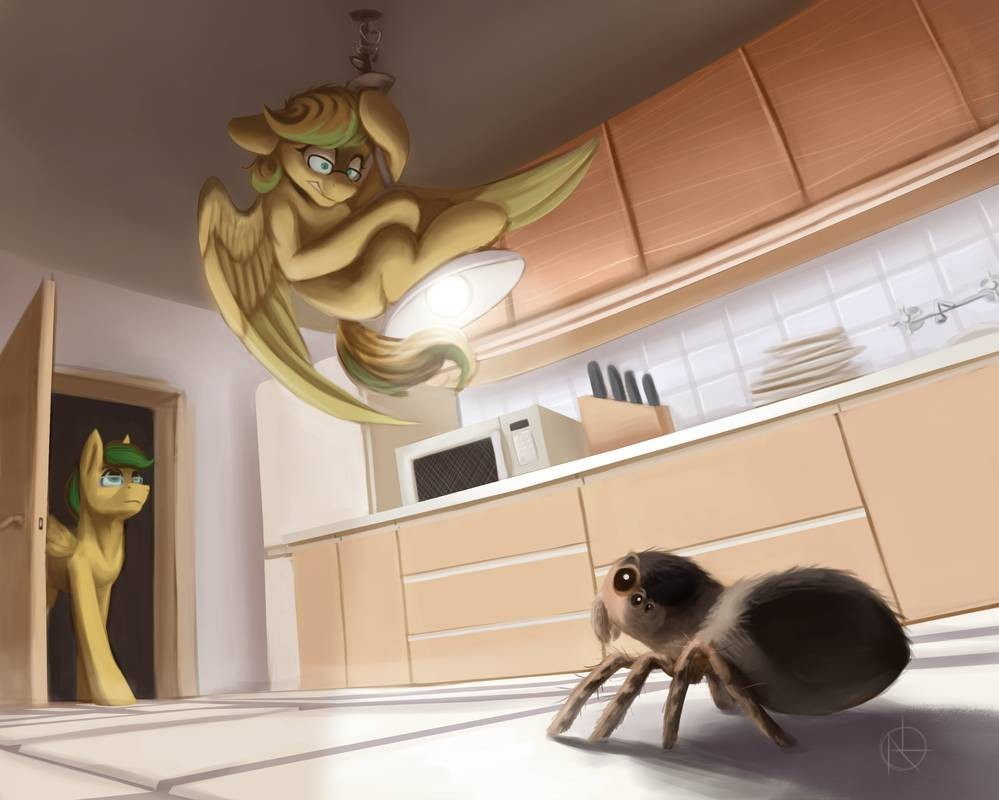 Ahh, spider! - My little pony, Original character, Spider, Arachnophobia, Klarapl