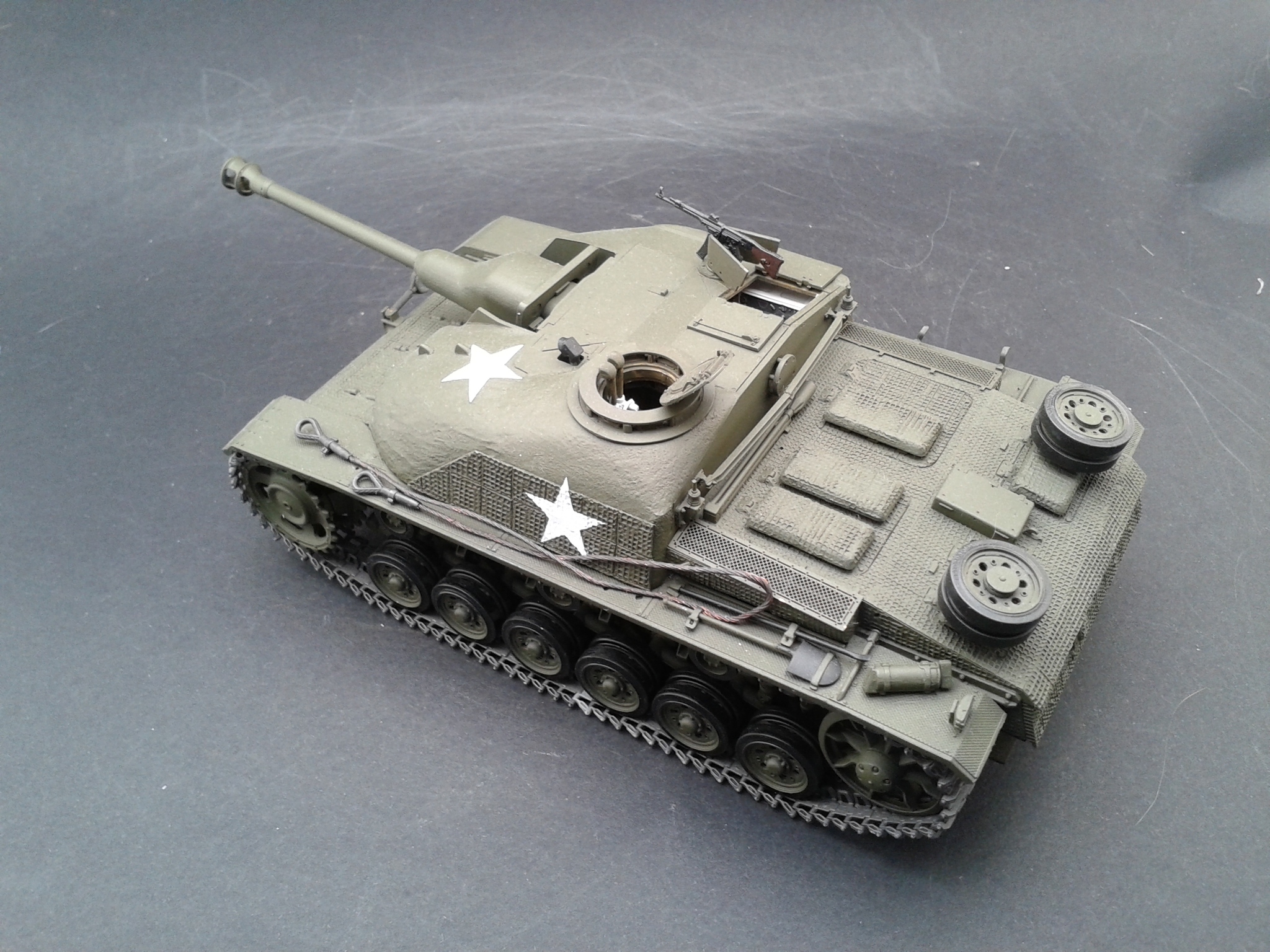 Stug3G with cement. Dragon 35 scale. - My, Stand modeling, Stug III, Longpost