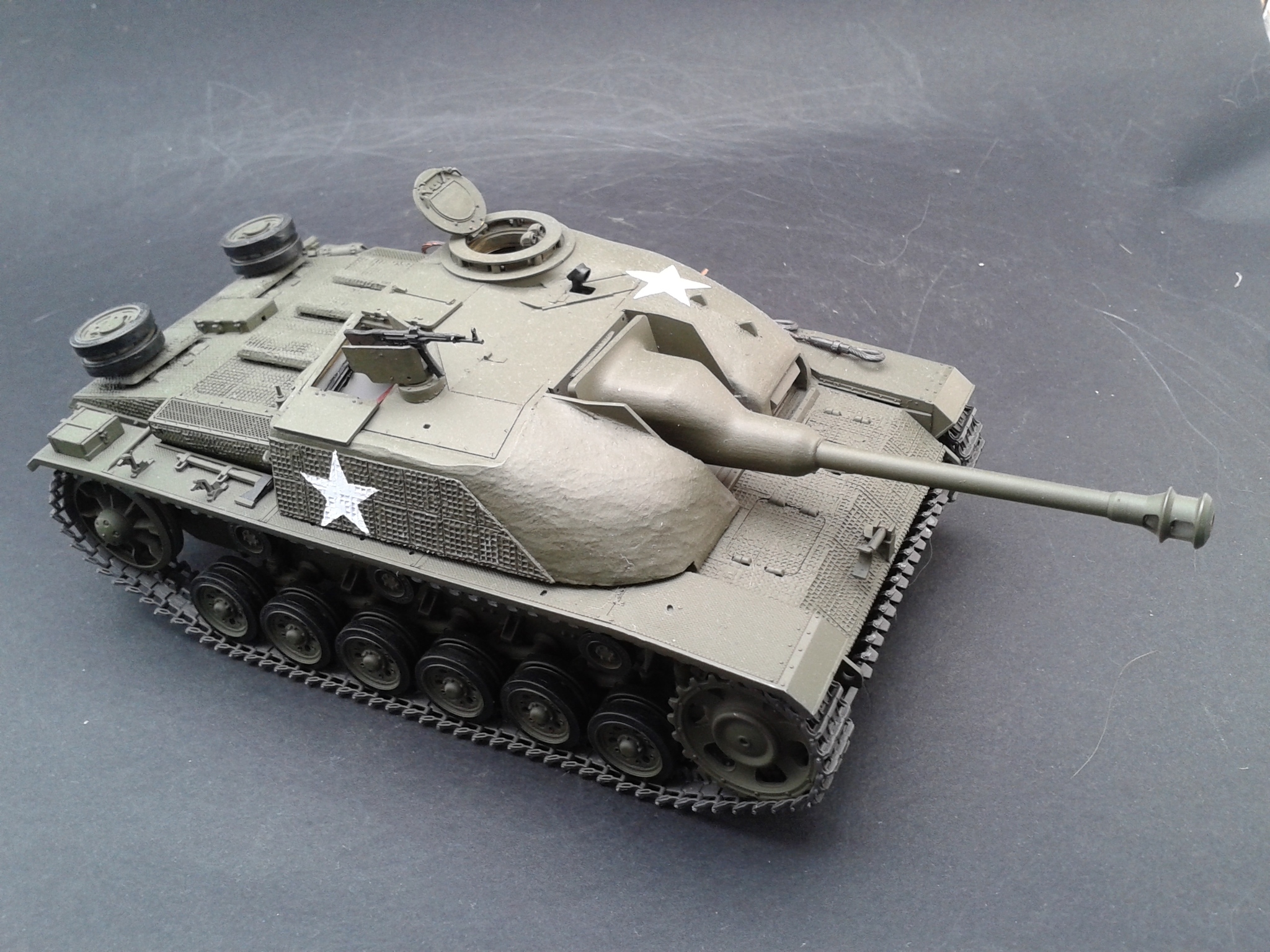 Stug3G with cement. Dragon 35 scale. - My, Stand modeling, Stug III, Longpost