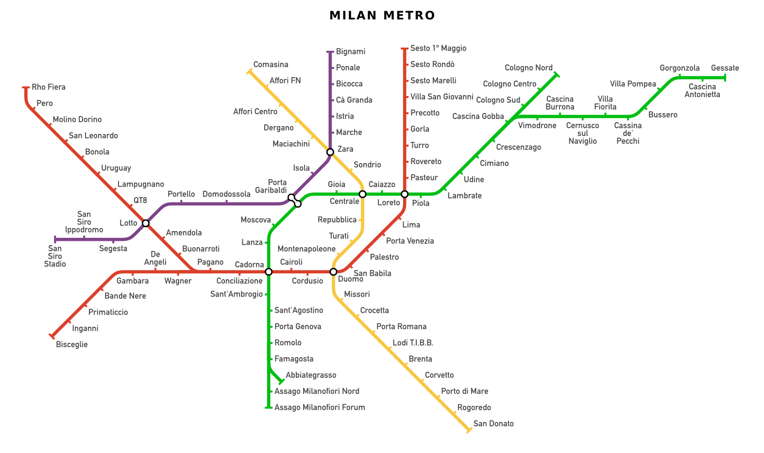 Карта метро италии