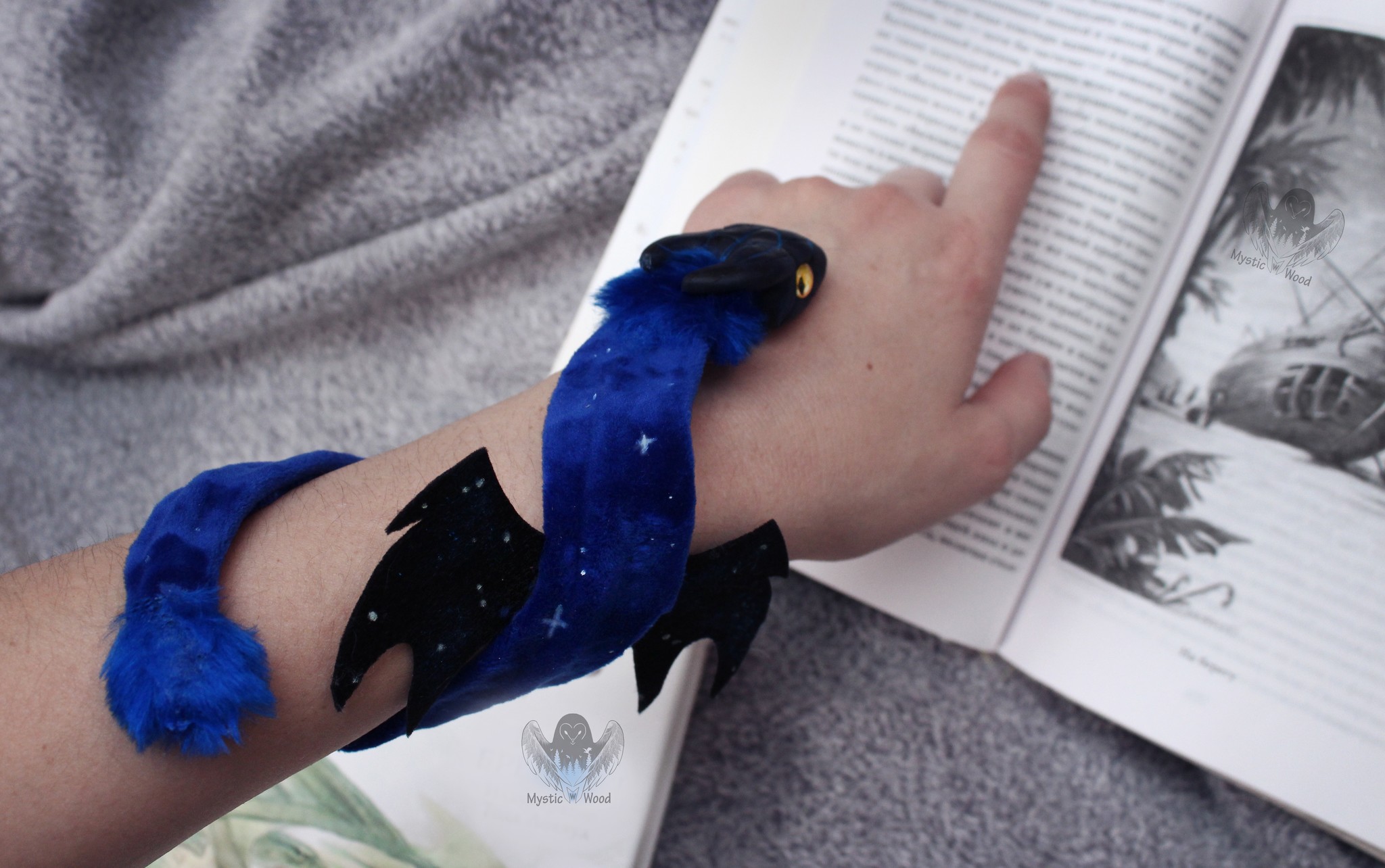 Book dragon Siniel(Bracelet/bookmark) - My, The Dragon, Books, Handmade, Needlework without process, Polymer clay, Longpost