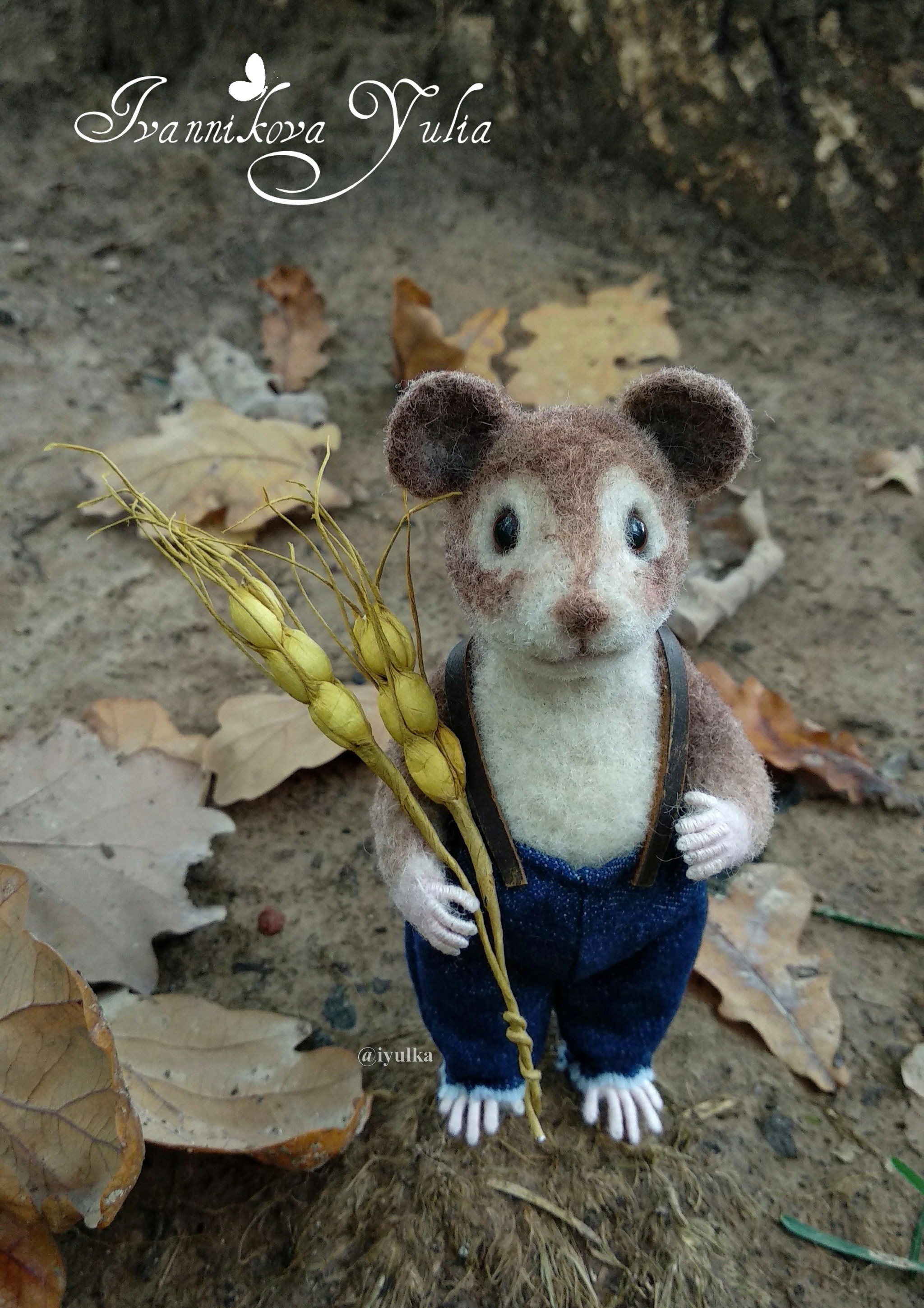 Felted Mouse - My, Dry felting, Wallow, Needlework without process, Mouse, Longpost