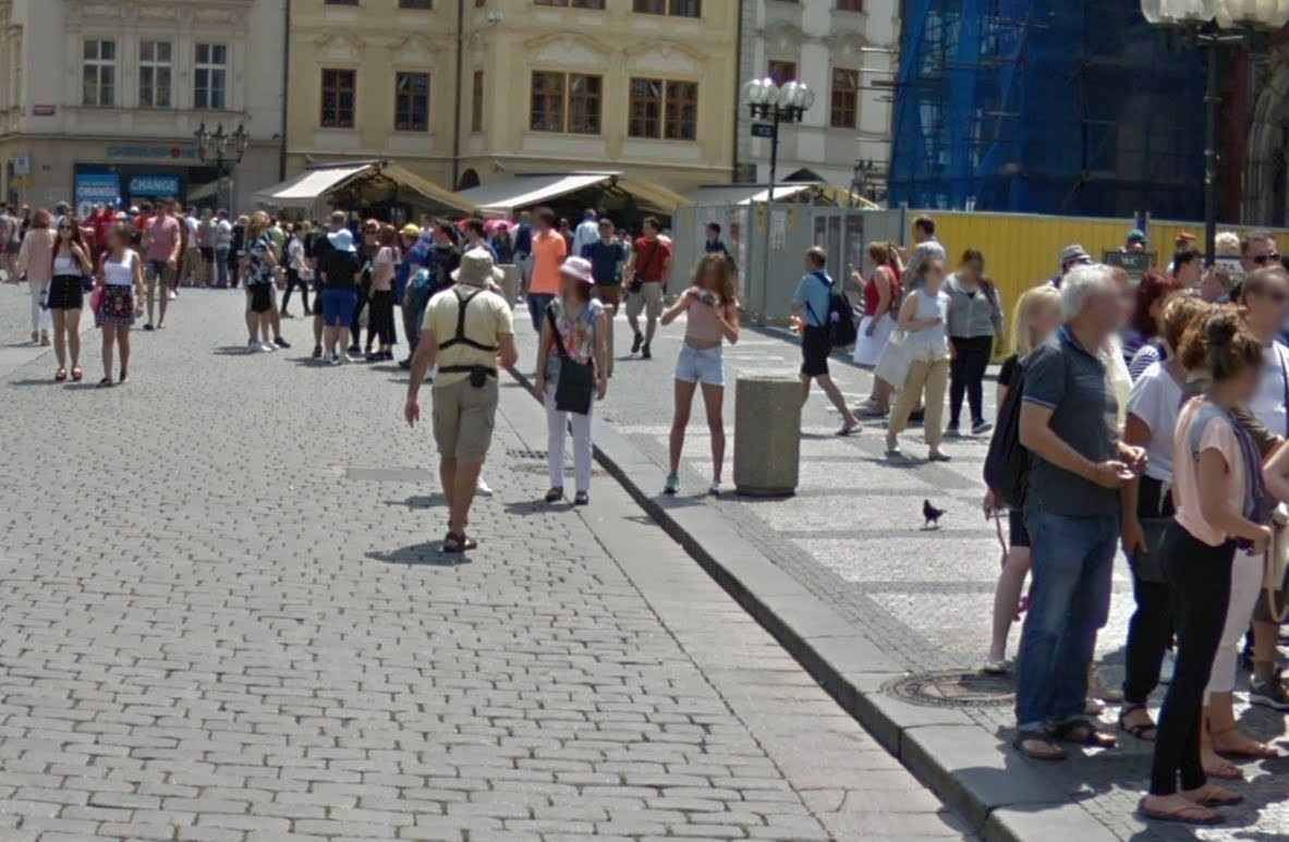 People from Google Street View - My, Google street view, Beautiful girl, Shorts, Shoes, Lucky shot, Prague, Stalking, Photo on sneaker, Longpost, The pursuit, Lucky moment