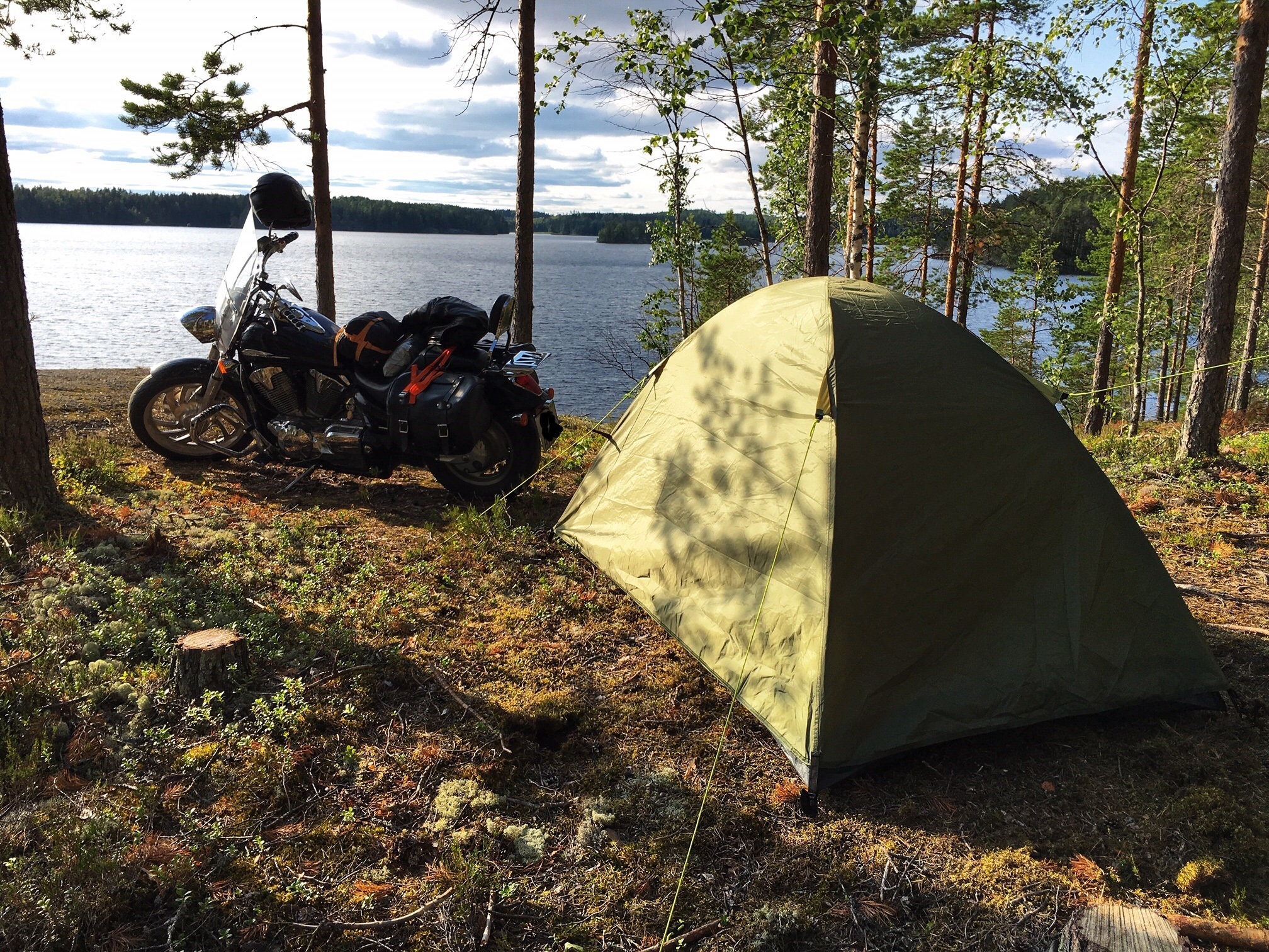 A short trip on a motorcycle in Finland. - My, Longpost, Travels, Moto, Nature, The photo, Tent, Finland