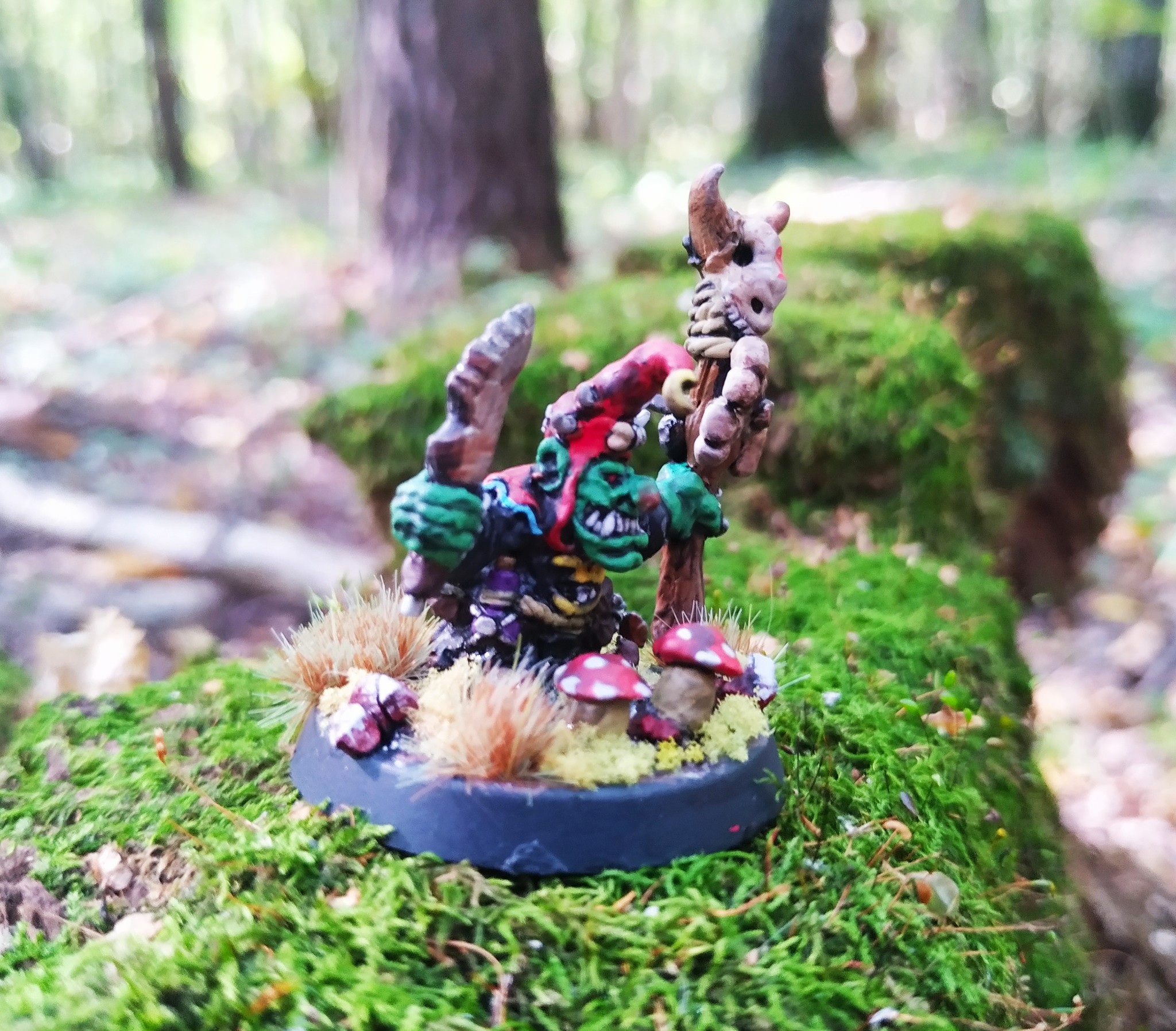 Night Goblin Shaman - My, Warhammer fantasy battles, Miniature, Goblins, Greenskins, Polymer clay, Лепка, Longpost