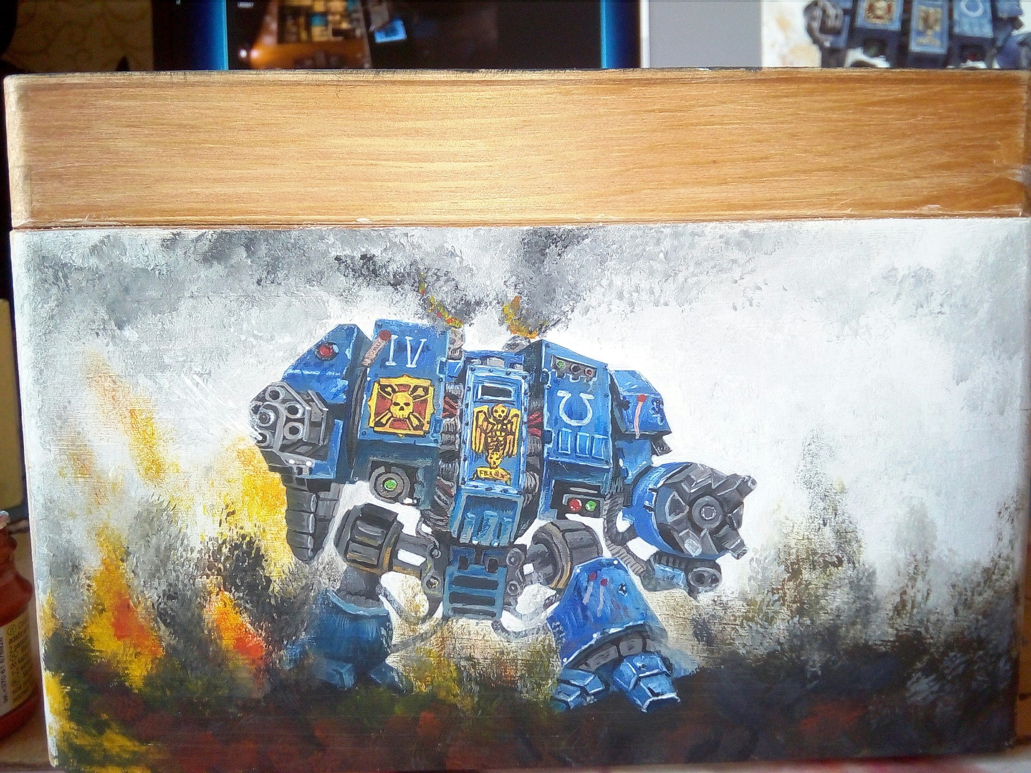 The box is half a year long. (Warhammer). - My, Warhammer 40k, Casket, Creation, Acrylic, To tears, Space Marine, Dreadnought, Longpost