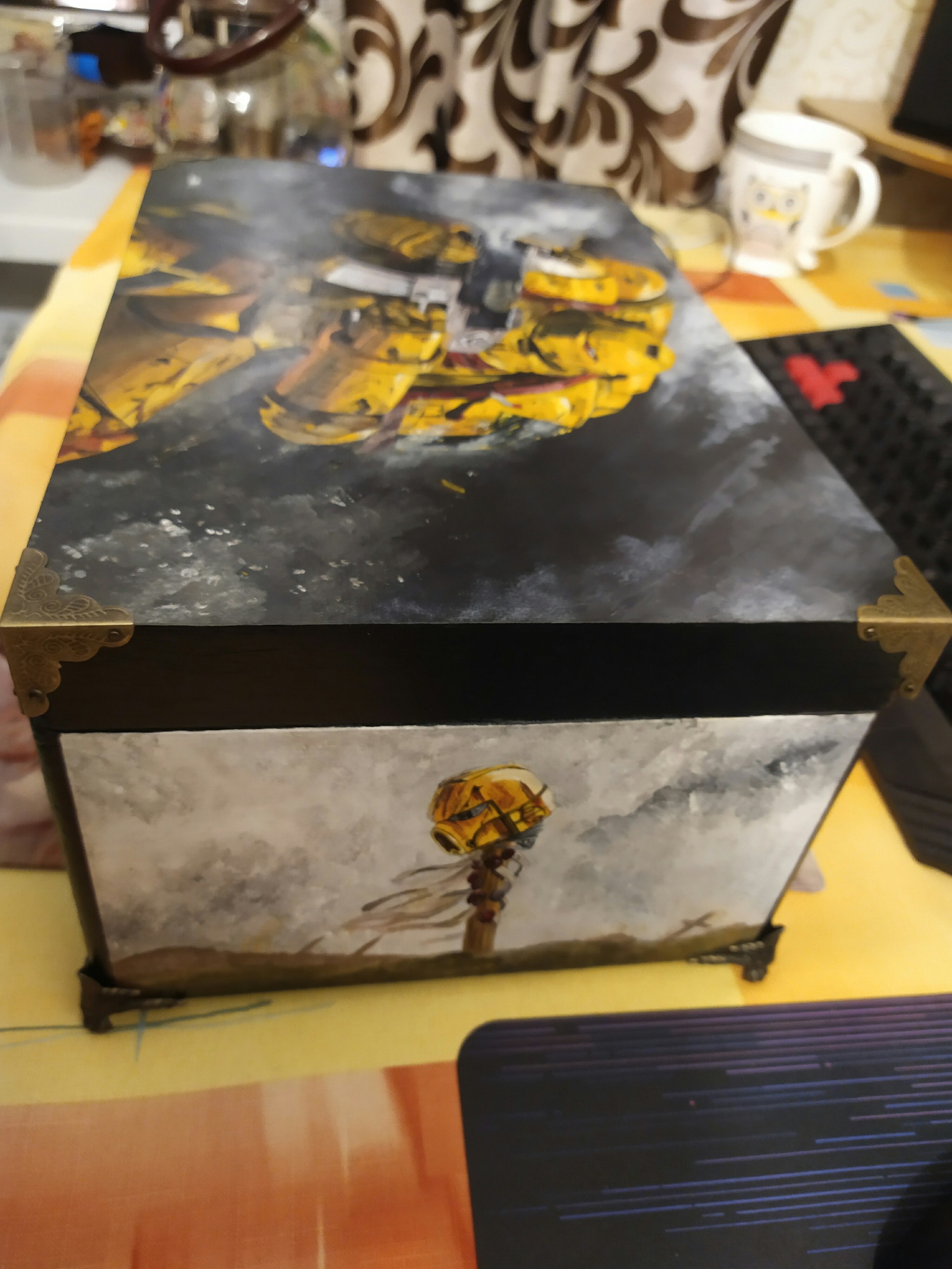 The box is half a year long. (Warhammer). - My, Warhammer 40k, Casket, Creation, Acrylic, To tears, Space Marine, Dreadnought, Longpost