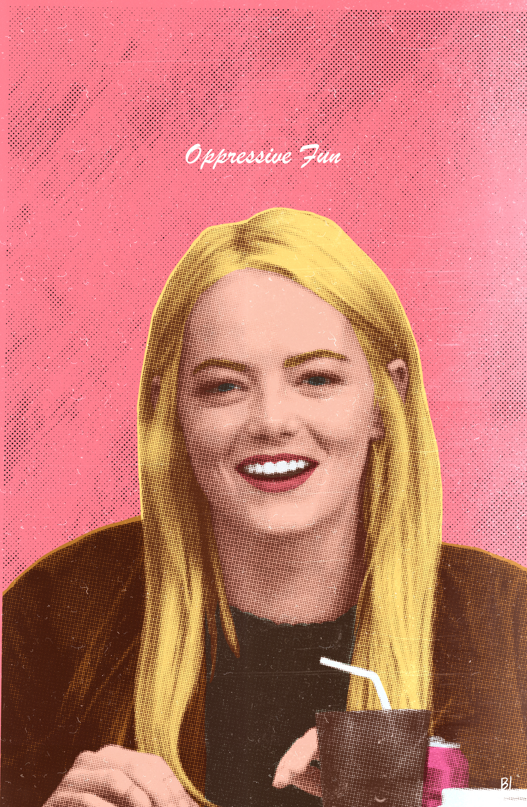 Beautiful loneliness, oppressive fun. - My, Emma Stone, Pop Art, Digital drawing, Girls, Longpost