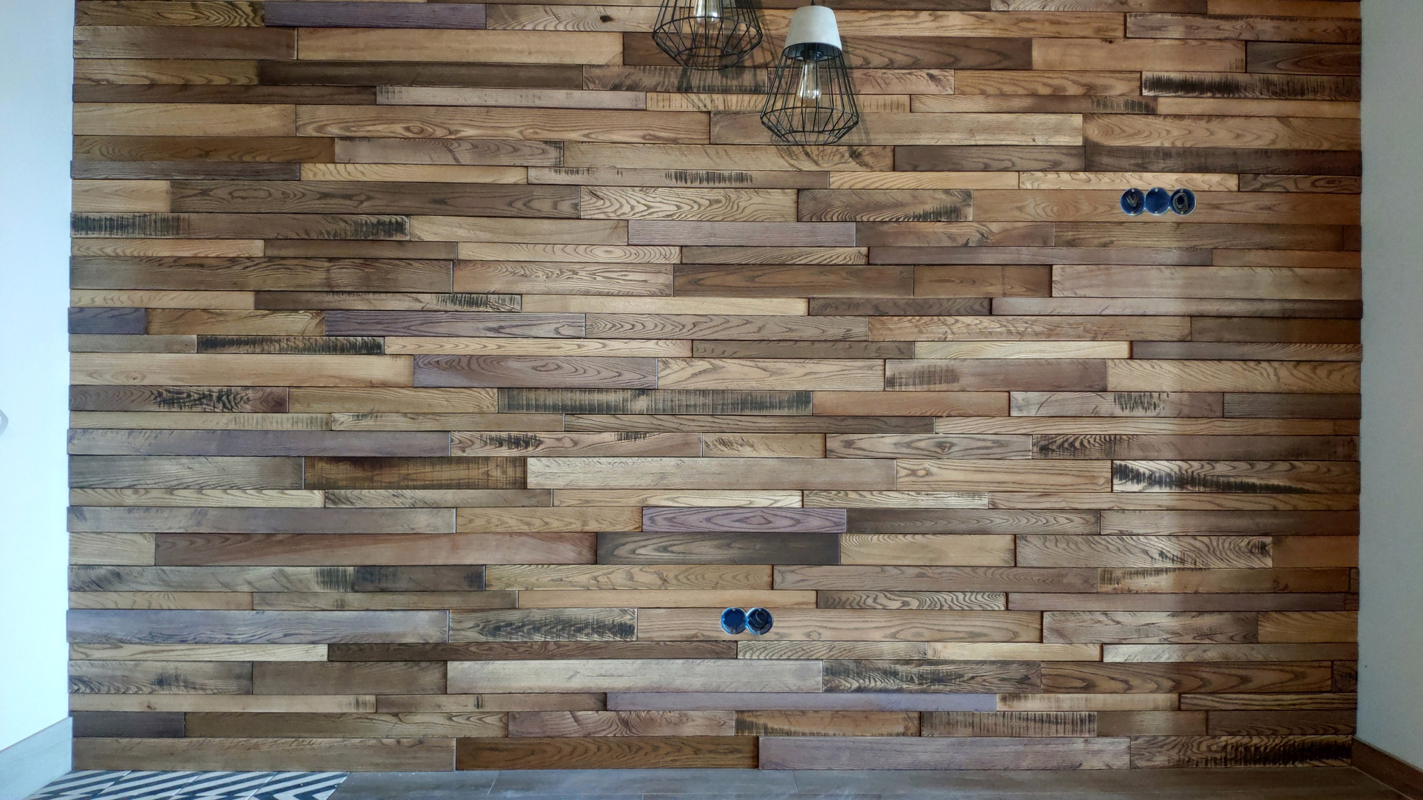 Decorative wall decoration with wood. - My, Tree, Ash, GIF, Longpost, Wall, Finishing