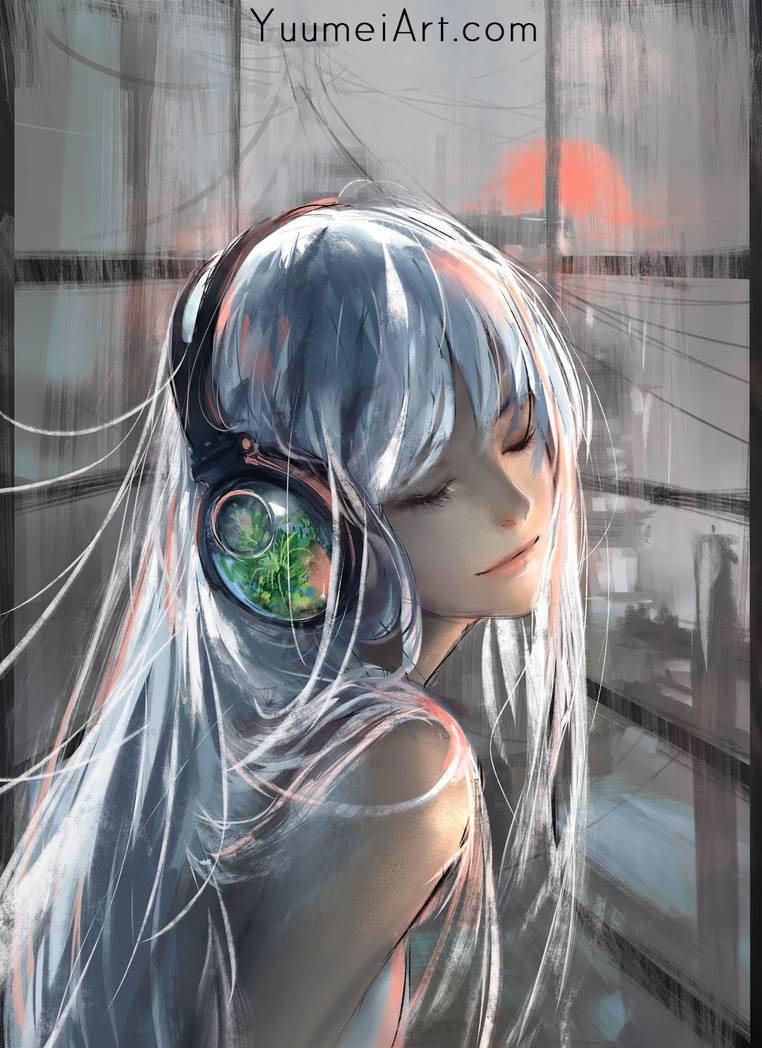 Canon in Green - Deviantart, Art, Drawing, Anime art, Fantasy, Yuumei