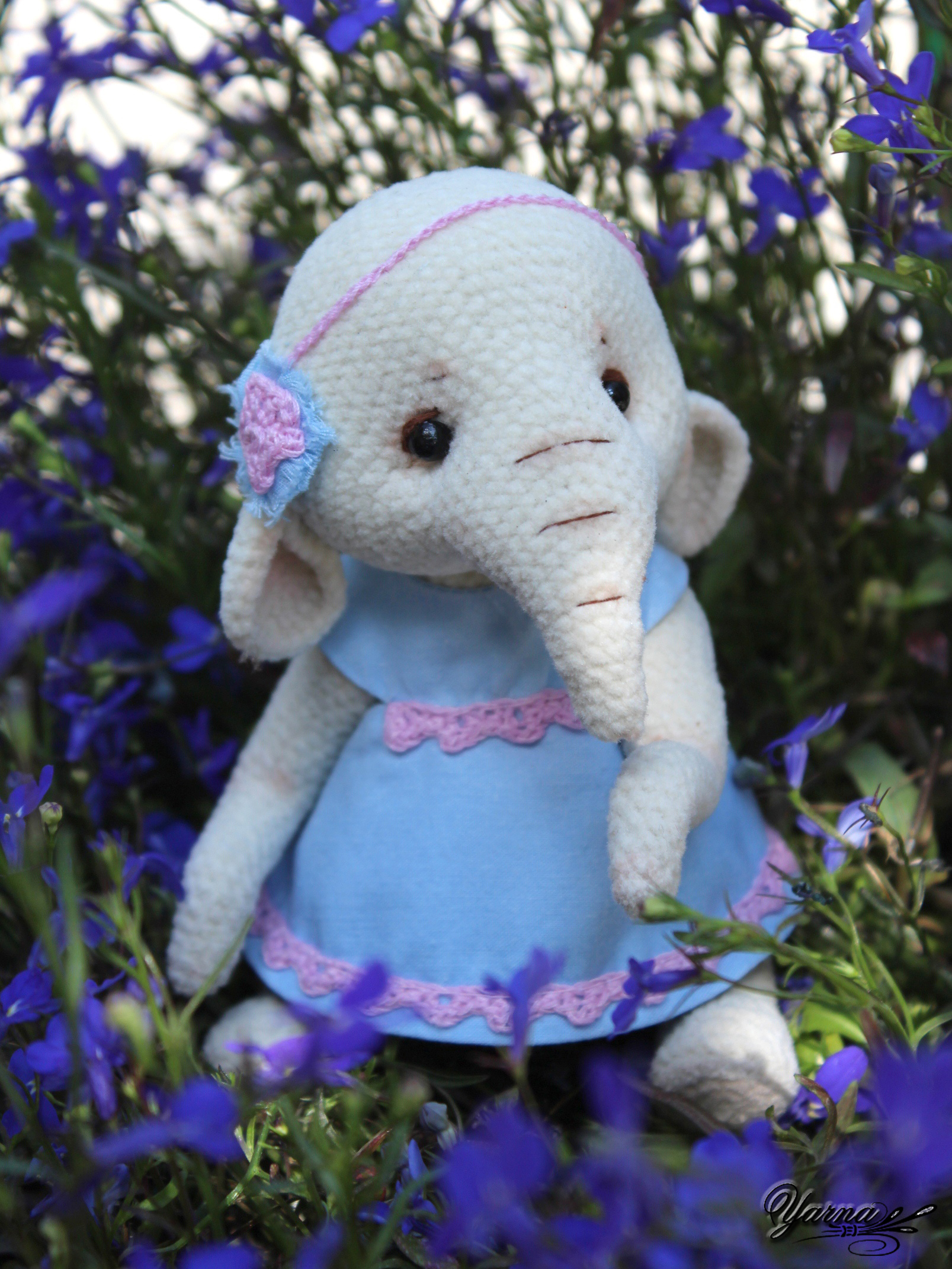 Elephant Masha - My, Knitting, Amigurumi, Needlework without process, Knitted toys, Longpost, Elephants, Hobby, Yarna