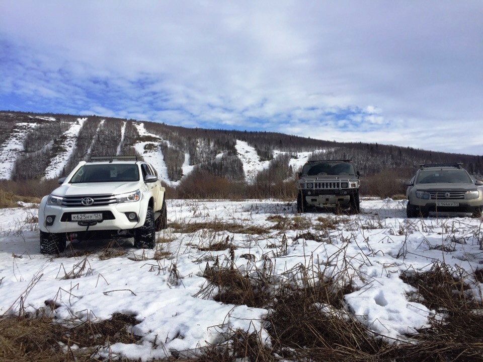 Duster, Defender, УАЗ, Arctic Trucks, Hummer, Terrano на Комсомольской горке. 21.04.19г - Моё, Дастер, УАЗ, Снег, Мурманск, Лэндровер, Отдых, Nissan, Хаммер, Видео, Длиннопост, Renault Duster, Land Rover