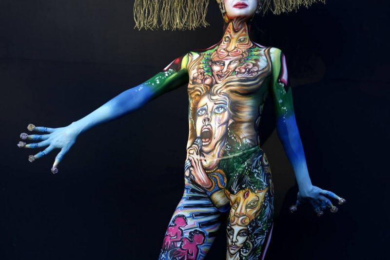 INTERNATIONAL BODY ART FESTIVAL IN SOUTH KOREA. - South Korea, The festival, Bodypainting, Longpost, Girls, Models, NSFW