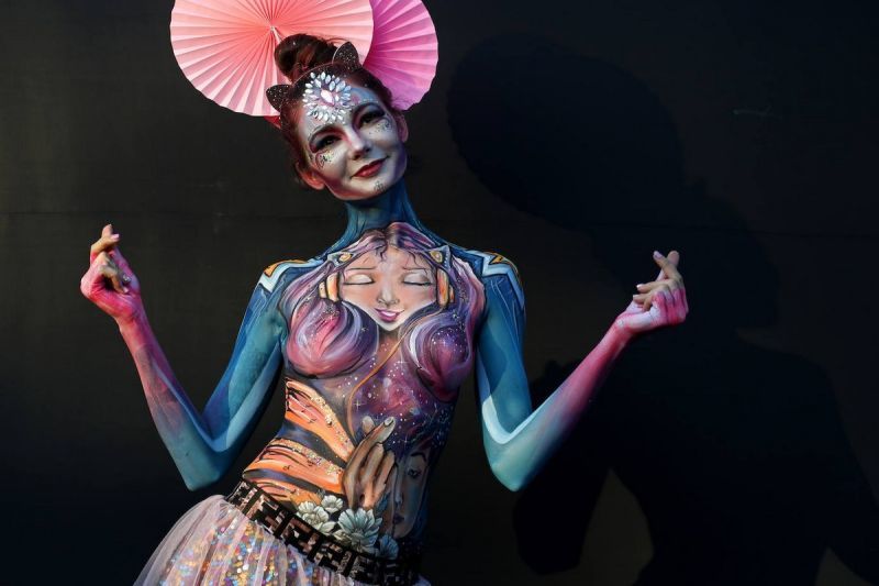 INTERNATIONAL BODY ART FESTIVAL IN SOUTH KOREA. - South Korea, The festival, Bodypainting, Longpost, Girls, Models, NSFW