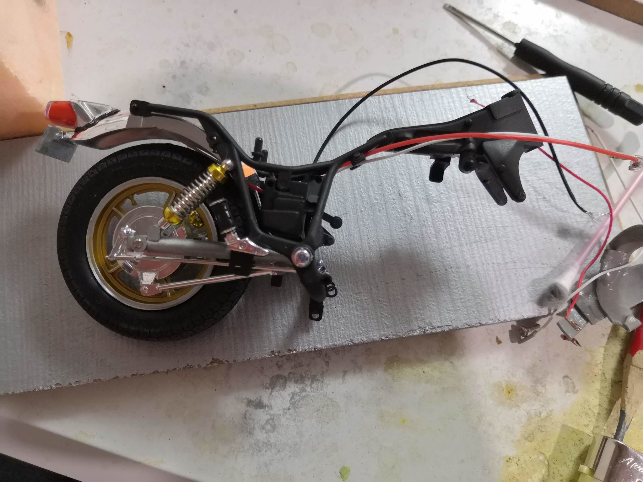 Yamaha XV1000 Virago by Tamiya. - My, Stand modeling, Motorcycles, Tamiya, Longpost, Moto