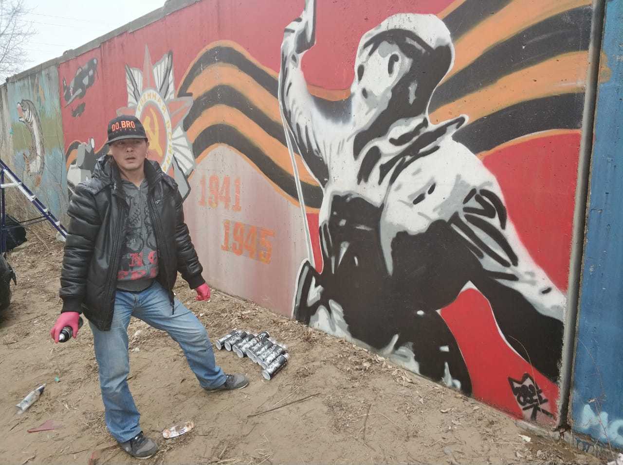 How I restored the Victory Wall - My, Artist, Victory, Blagoveshchensk, Street art, , Longpost