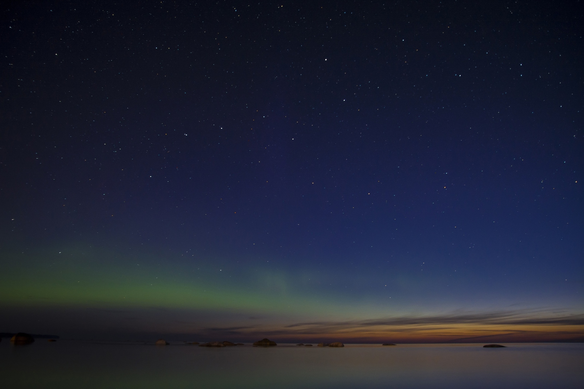 Polar lights 09/01/2019, Osinovets, Lake Ladoga - My, Polar Lights, Ladoga, Aurora borealis, Night, Starry sky, Ladoga lake, Longpost