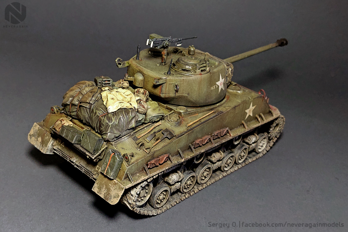 Red Devil door Captain Clifford Rice - My, Modeling, Stand modeling, Sherman, Tanks, Scale 1:35, Scale model, BTT, Longpost