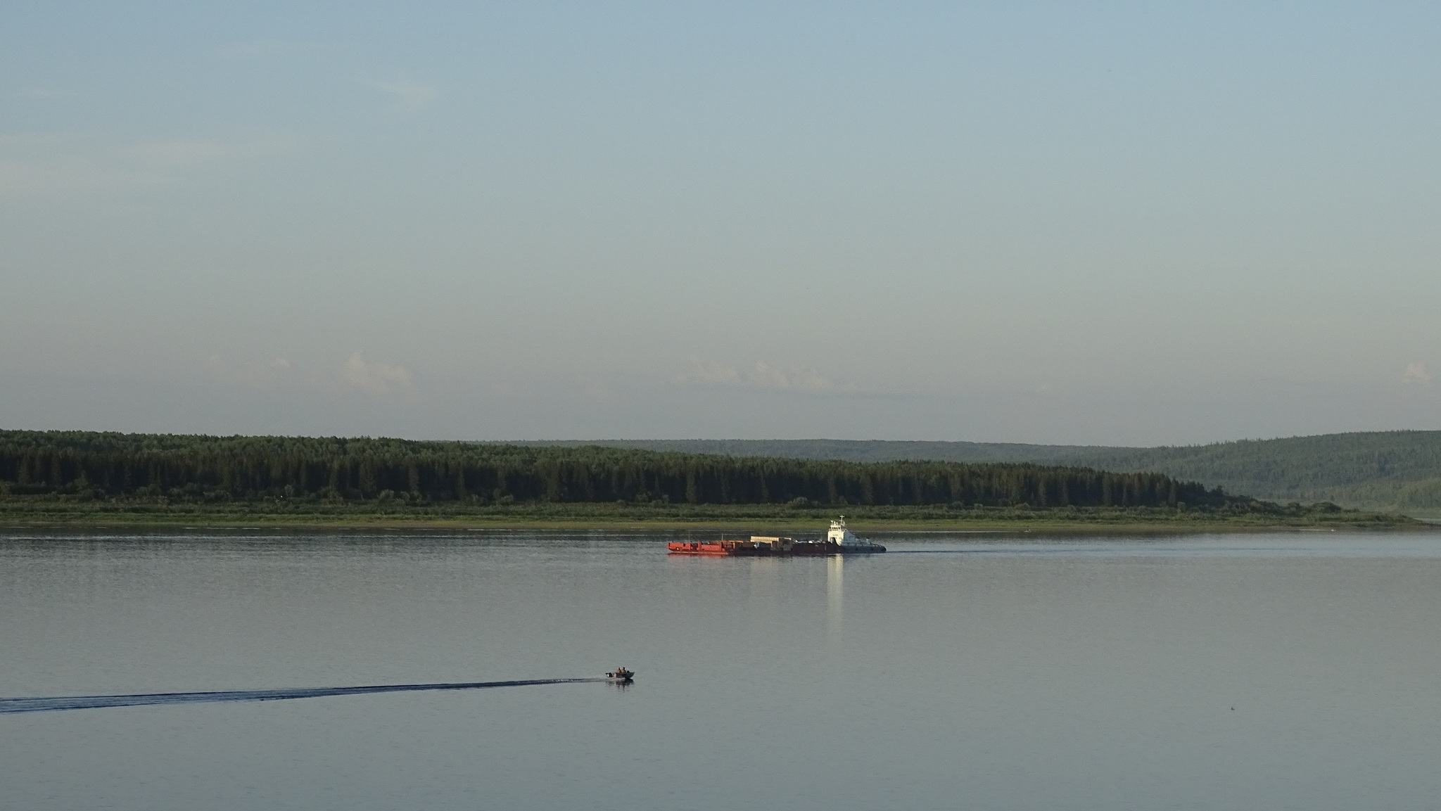 What are you carrying, little barge? - My, Ship, Yenisei, Krasnoyarsk region, Longpost