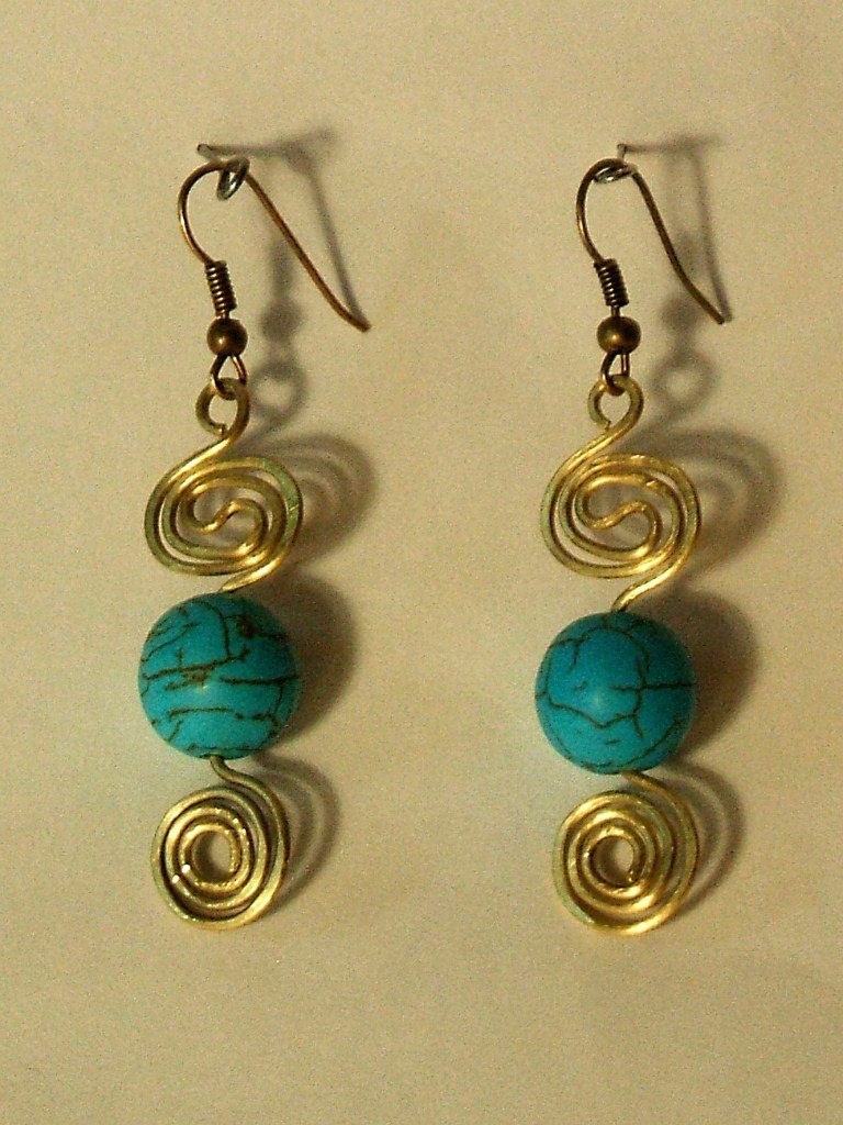 Jewelry in wire wrap technique. Earrings. - My, Needlework without process, Handmade, With your own hands, Wire wrap, Longpost