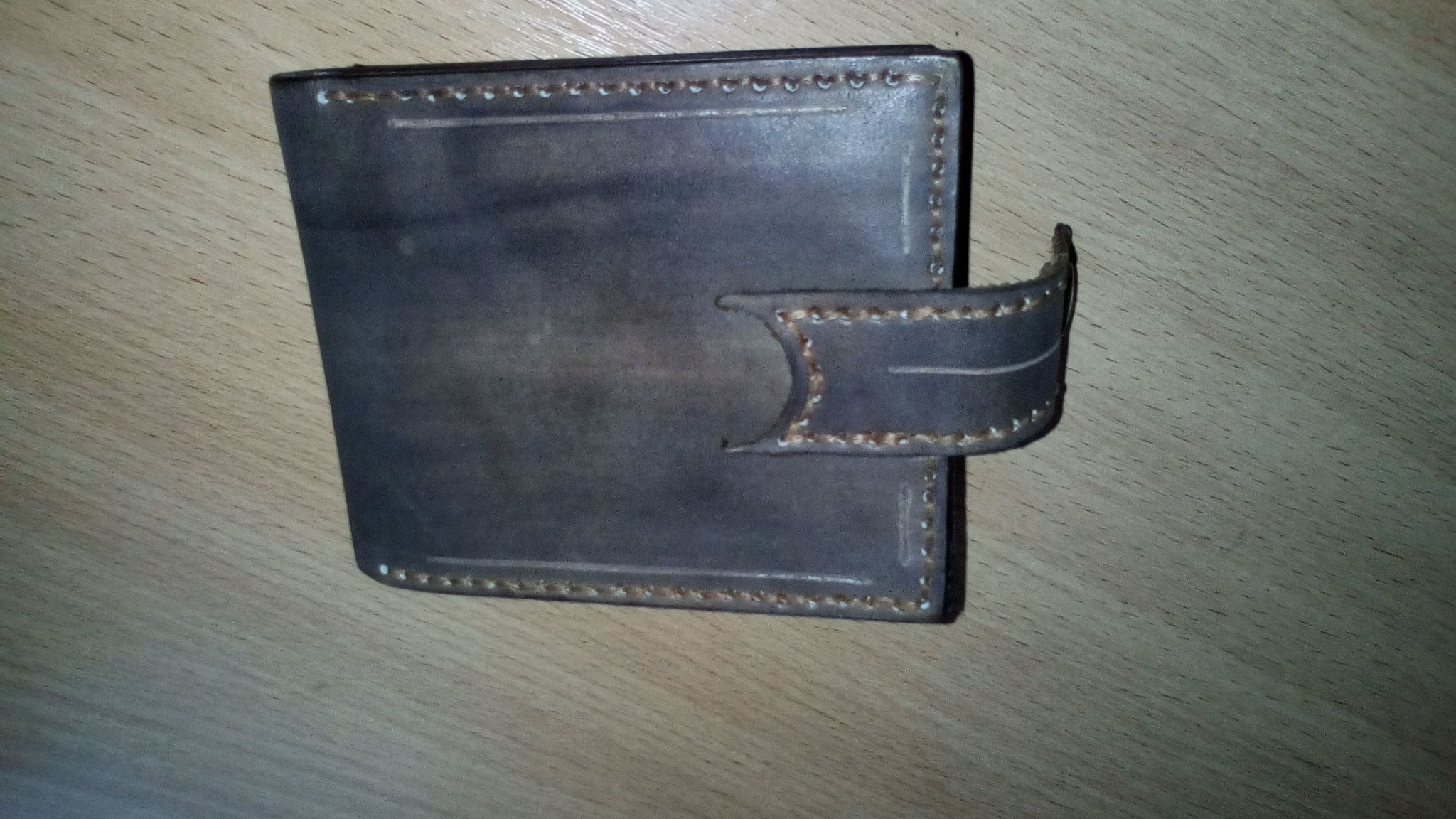 Men's leather wallet - My, Needlework without process, Leather craft, With your own hands, Longpost