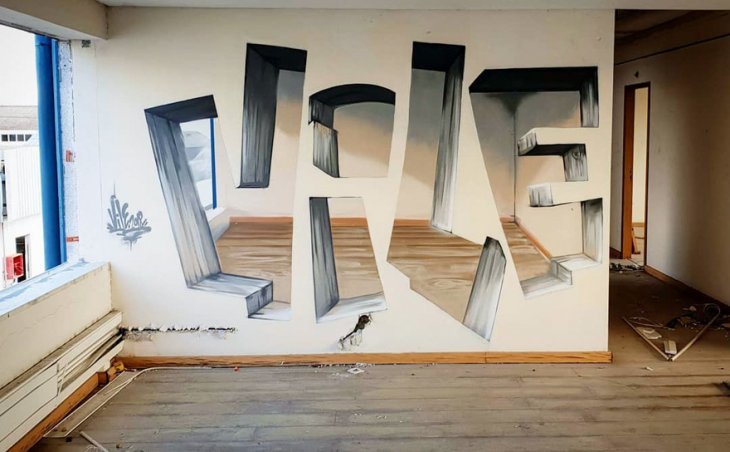 This graffiti artist's optical illusions make walls transparent - Graffiti, The photo, Longpost