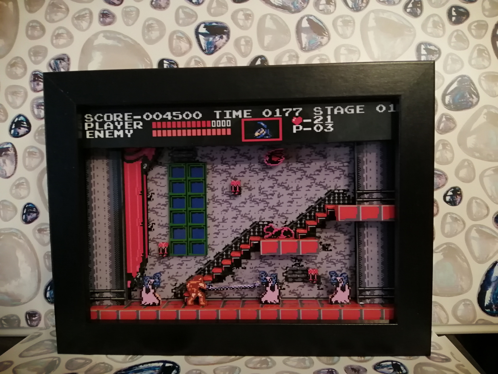 Диорама по игре Castlevania на Nes - Моё, Castlevania, Dendy, Диорама, Крафт, Nes, Konami, Ретро-Игры, Длиннопост