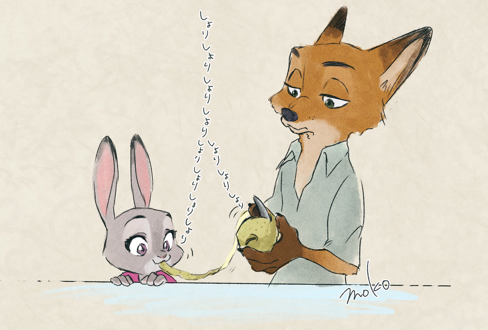 Khrum-khrum-khrum - Zootopia, Judy hopps, Nick wilde, Apples, Hrum, Art, Cartoons, Monmokamoko