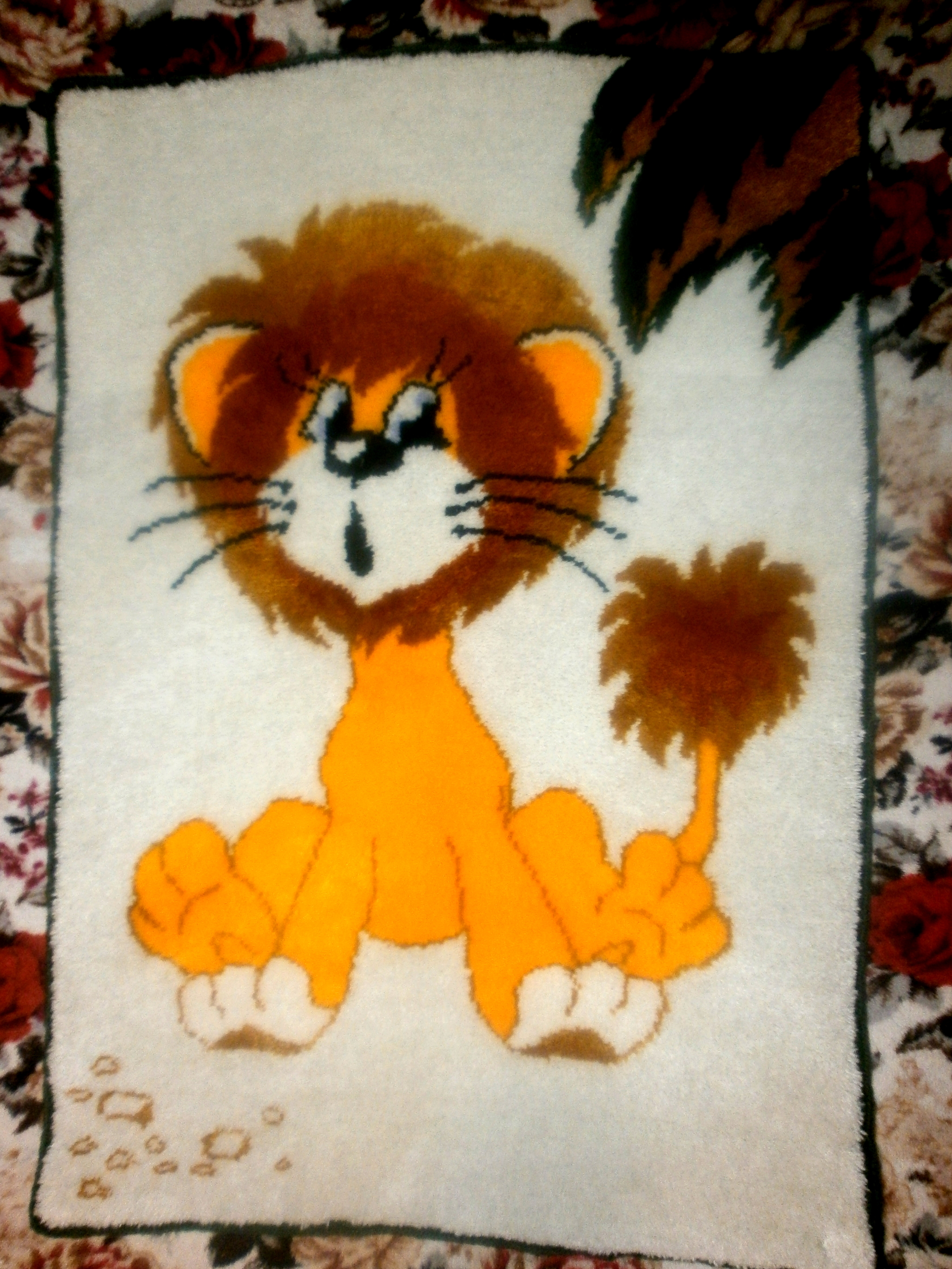 Rug No. 2 Lion cub (+ additions to No. 1 Oska) - My, Carpet, Handmade, Soviet cartoons, Longpost