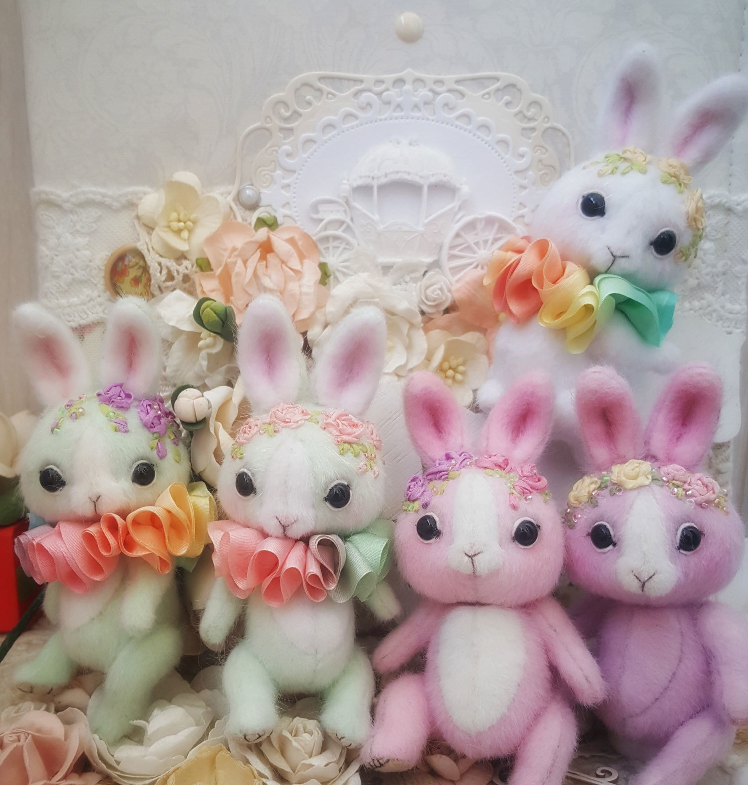 Miniature and cute teddy bunnies. - My, Teddy, Teddy's friends, Teddy hare, Miniature, Longpost, Needlework without process