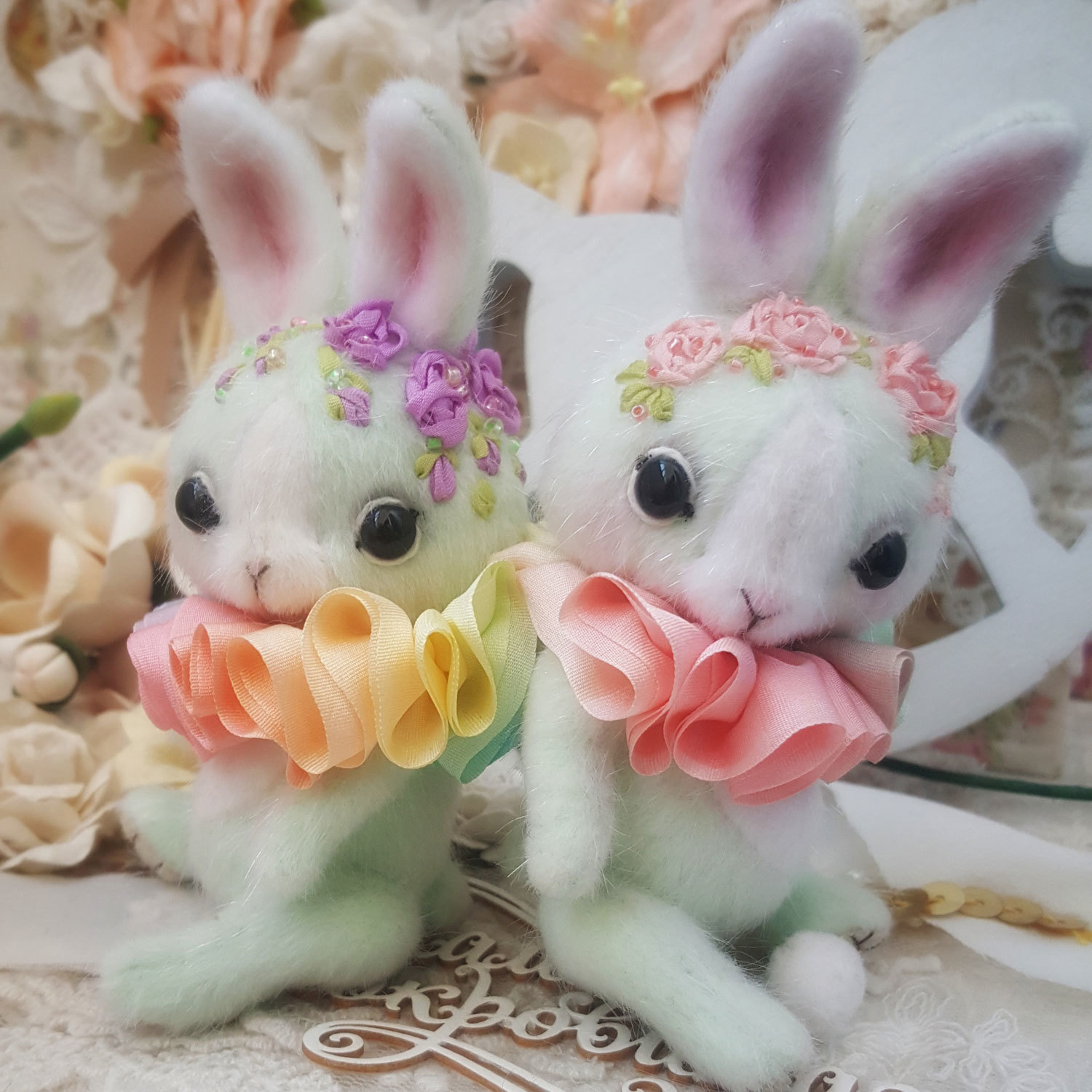 Miniature and cute teddy bunnies. - My, Teddy, Teddy's friends, Teddy hare, Miniature, Longpost, Needlework without process