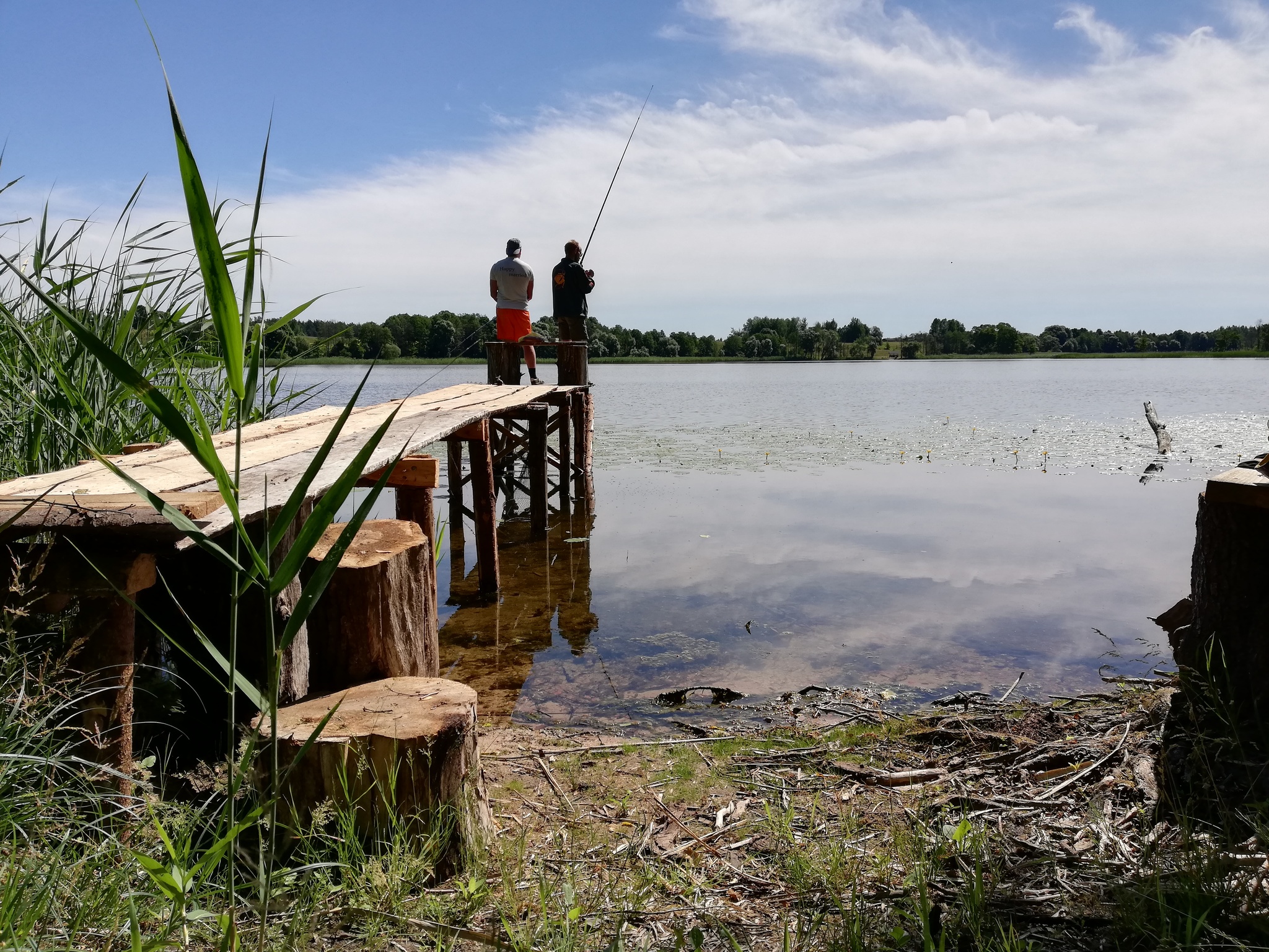 Fishing - My, Republic of Belarus, The photo, Mobile photography, Lake, Fishing, Vacation, Nature, Longpost