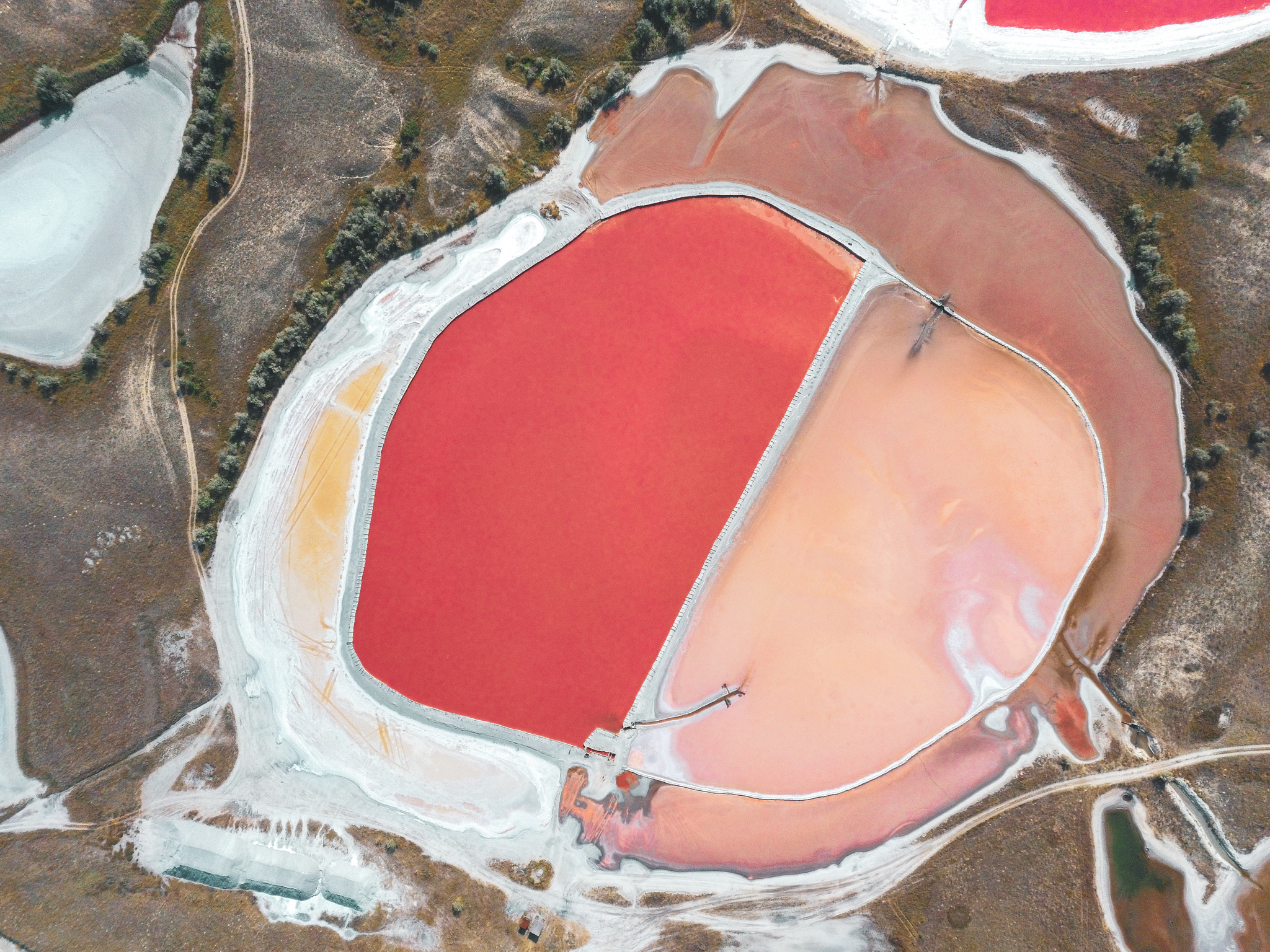 Salt Lake. - My, Kinburn Spit, Pink Lake, Salt, Production, The photo, Drone, Xiaomi