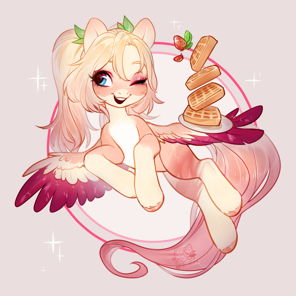 Pony with waffles - My little pony, Original character, PonyArt, Apchuyuji, Art