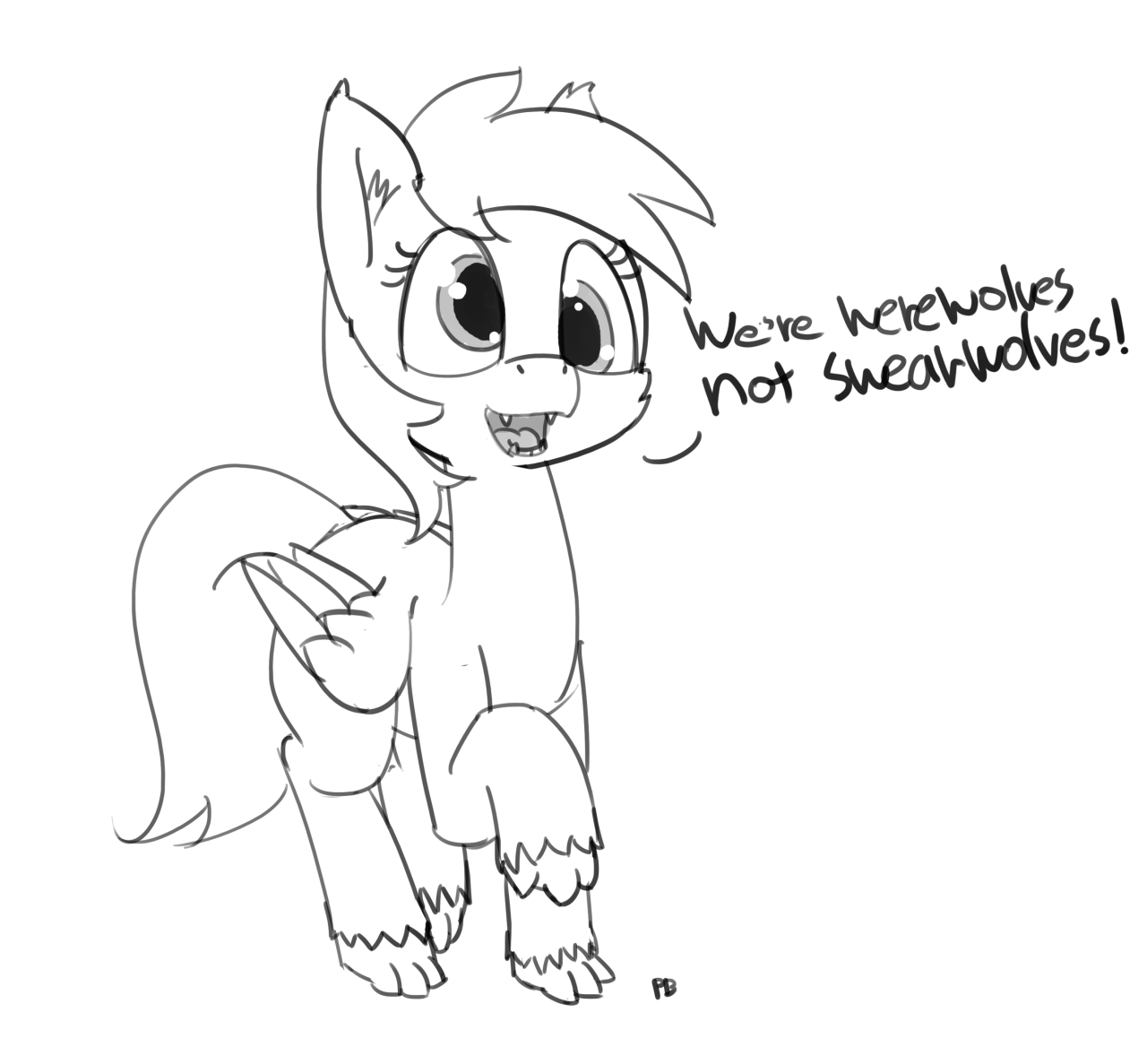 We're werewolves, not swearwolves! - My little pony, Derpy hooves, Real ghouls, Crossover, Pabbley, Crossover