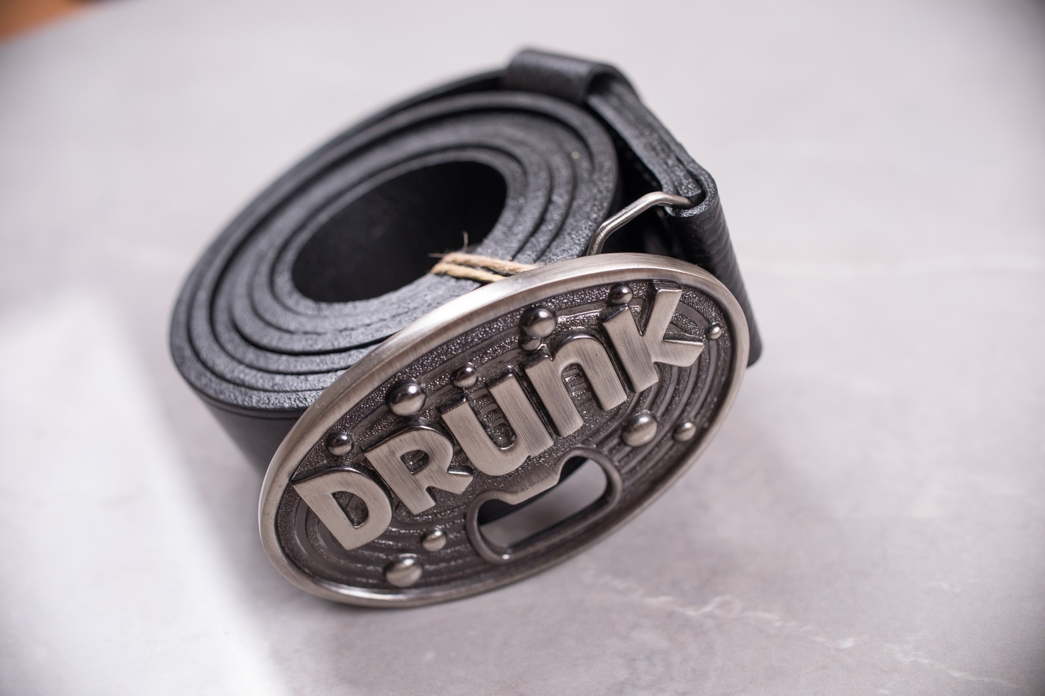 Belt with Drunk buckle. - My, Belt, Leather, Longpost