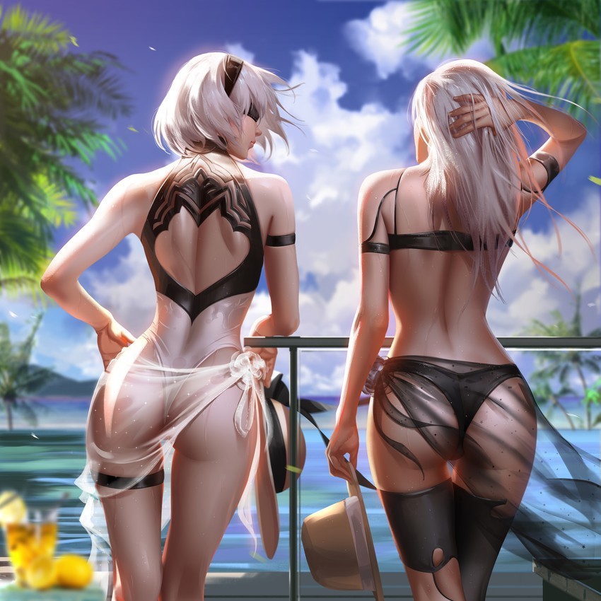 Game art - NSFW, Art, Computer games, NIER Automata, Yorha unit No 2 type B, Yorha unit No 2 type a, Liang xing