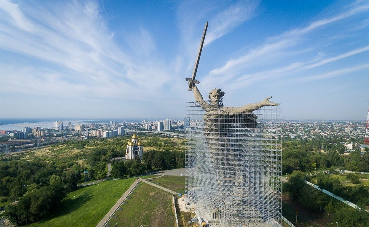 Motherland in Stalingrad under reconstruction - Motherland, Stalingrad, Volgograd, Longpost